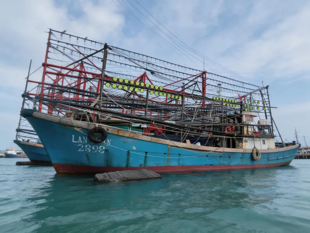 1000W LED fishing light wide installation on fishing vessel