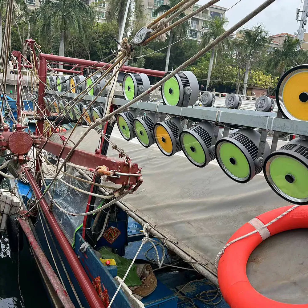 LED fishing lights installed on fishing vessel