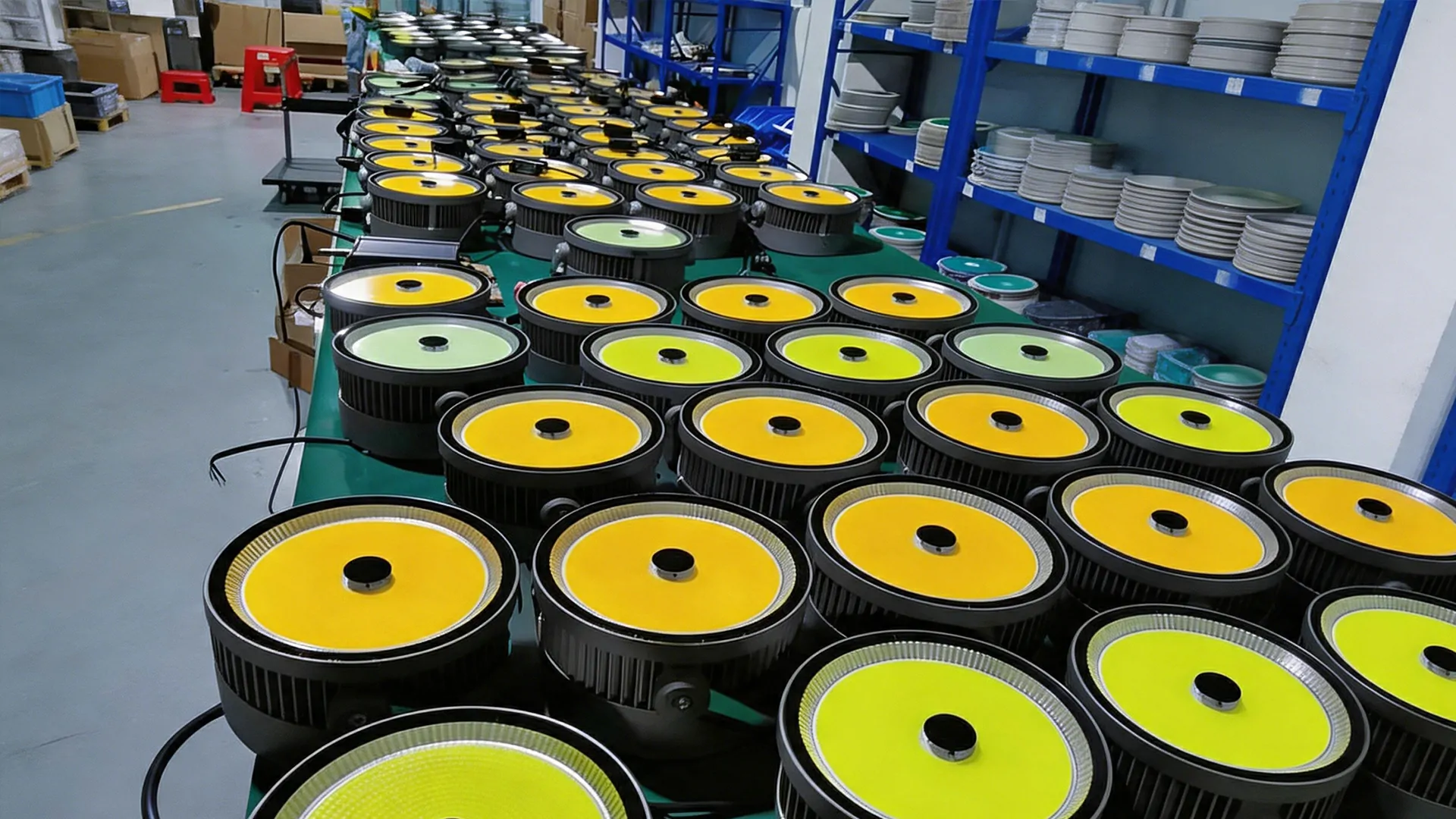 LED fishing lights on the factory production line