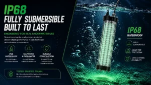 IP68 waterproof submersible LED fishing light designed for freshwater and saltwater fishing