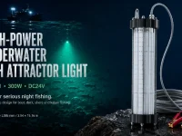 High-power 300W DC24V underwater fishing light designed to attract fish during night fishing