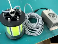 High-power green underwater fishing light with long cable and control box